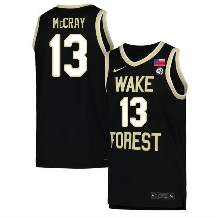 Men #13 Robert McCray Wake Forest Demon Deacons 2022-23 College Stitchec Basketball Jerseys Sale-Bla